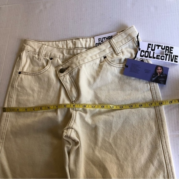 Kahlana Barfield Brown Future Collective High-Rise Overlap Waist Jeans Size 0 - Picture 11 of 14